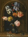 Balthasar Van Der Ast Bodegón de lirios aguileñas tulipanes rosas y lirios de los valles en flor